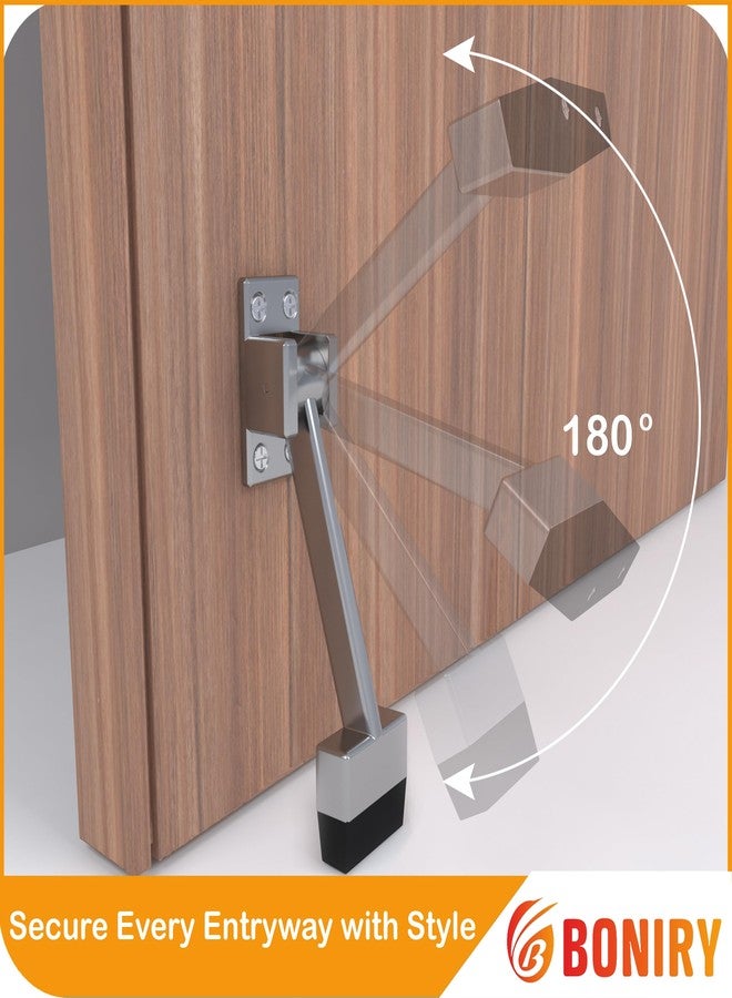 Boniry Heavy-Duty Door Stopper with Adjustable Rubber Grip | Wall-Mounted Door Holder for Wooden and Metal Doors | Durable and Easy Install (Silver Matt) - Image 5